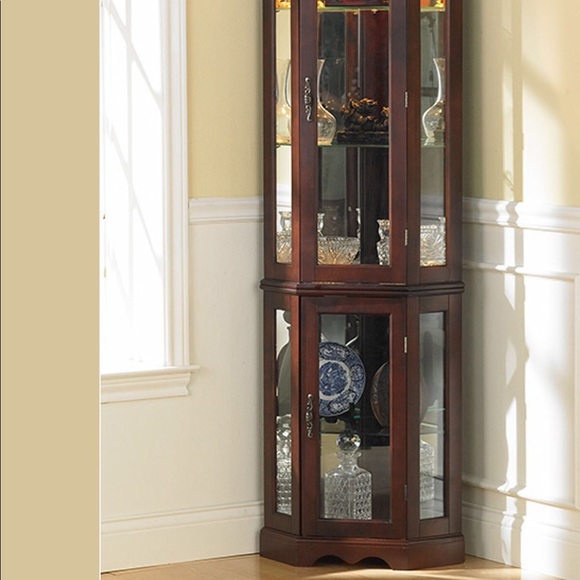 Other 5 Shelf Lighted Mirror Backed Corner Curio Poshmark